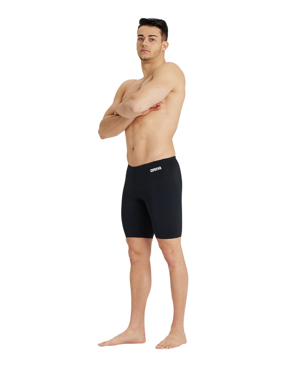ARENA Herren Men's Team Swim Jammer Solid Badehosen Jammer (1er Pack), 4 Black-white