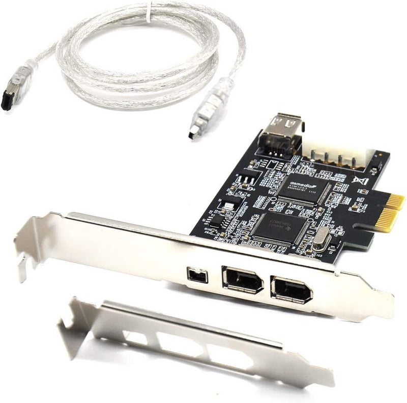 Padarsey PCIe Firewire-Karte für Windows 10, IEEE 1394 PCI-Express-Controller, 4 Anschlüsse (3 x 6-p