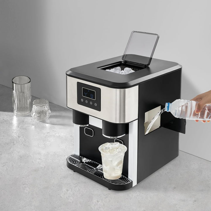3-in-1 Eismaschine mit LCD &amp; Eiswürfelspender für Zuhause | Eiszubereiter - Eiskubermaschine Schnell