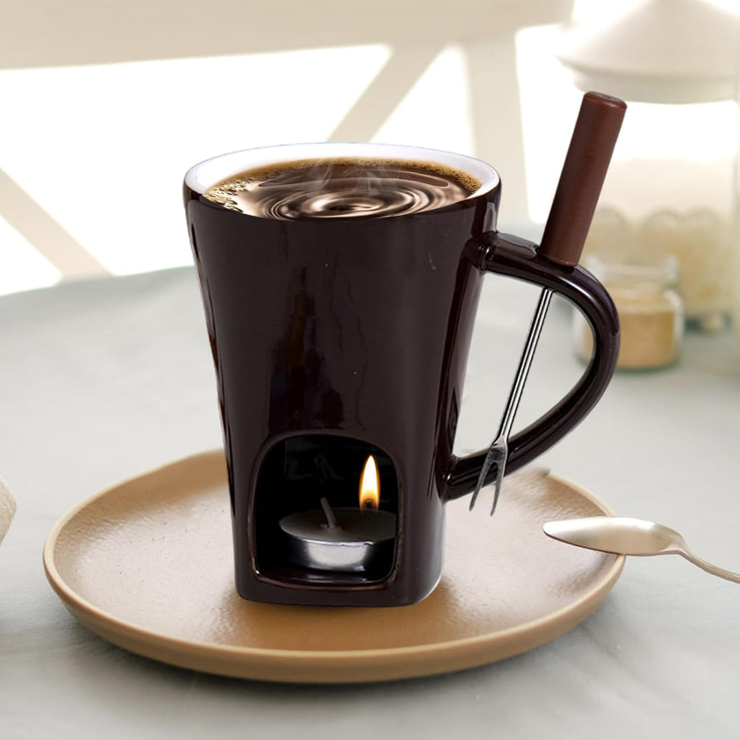 Schokoladenfondue Tasse Schoko Fondue Klein Schokofondue Tasse Mit Teelicht Und Gabel Für Spass Zuha