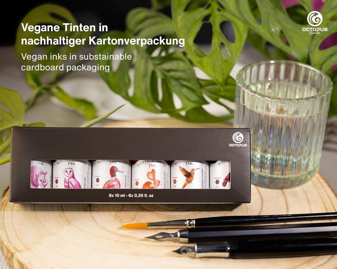 Octopus Write and Draw Ink Set DESERT, wasserfeste Tinte zum Schreiben und Zeichnen, Kalligraphietin