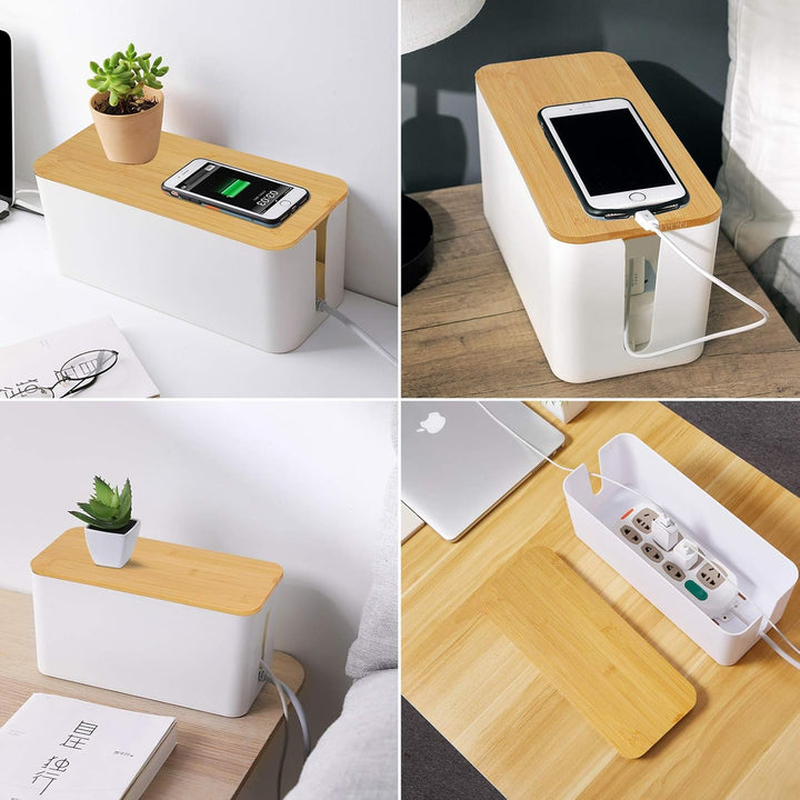 3 Stück Kabelbox, Kabelmanagement Box zum Verstecken und verbergen Sie Steckdosenleisten und Kabel,