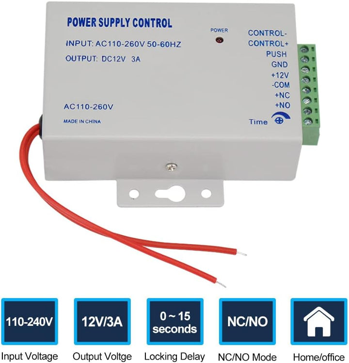 FUSYTULY Wasserdichtes Zugangskontrollsystem IP68 im Freien Tuya WiFi RFID Tastatur + K80 3A Netztei
