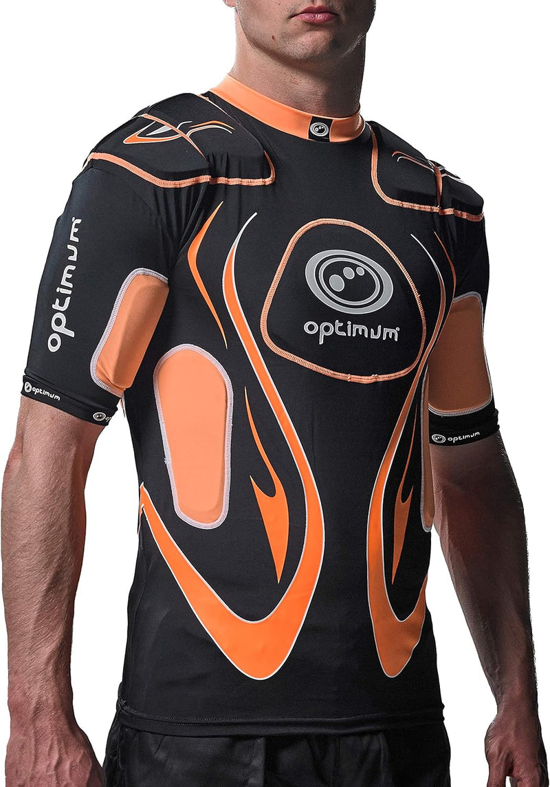 OPTIMUM Jungen Unisex Junior Inferno Schützende Schulterpolster, Schwarz, Mini, Black/Orange