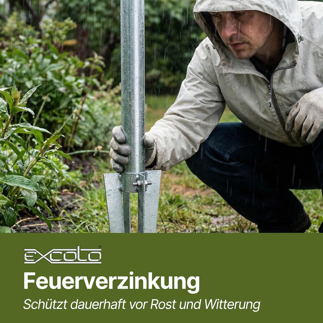 10 Stk 70mm Pfostenträger Einschlaghülse Bodenhülse kurz 600mm Holz-pfosten Zaun