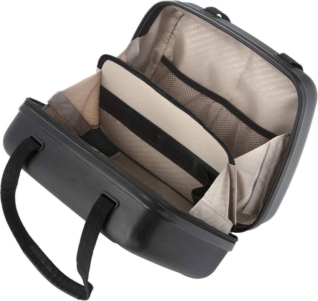 CarryOn Skyhopper Beauty Case Damen - Hartschale Kosmetikkoffer 13 L - Handgepäck (schwarz), Schwarz