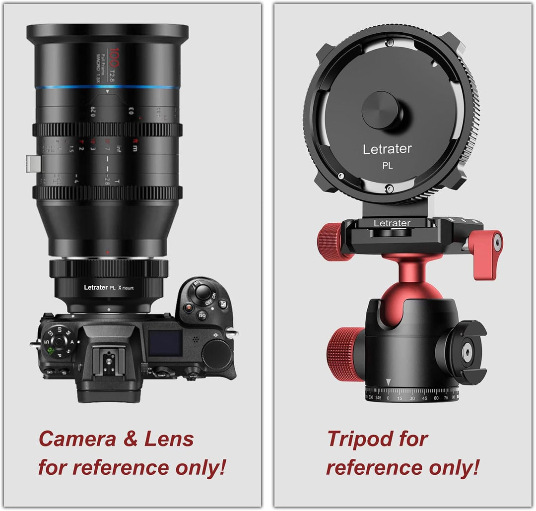 Letrater PL-FX cine Objektivadapter Konverter für Fujifilm X-Mount Kameras X-Pro1, X-E1, Mattschwarz