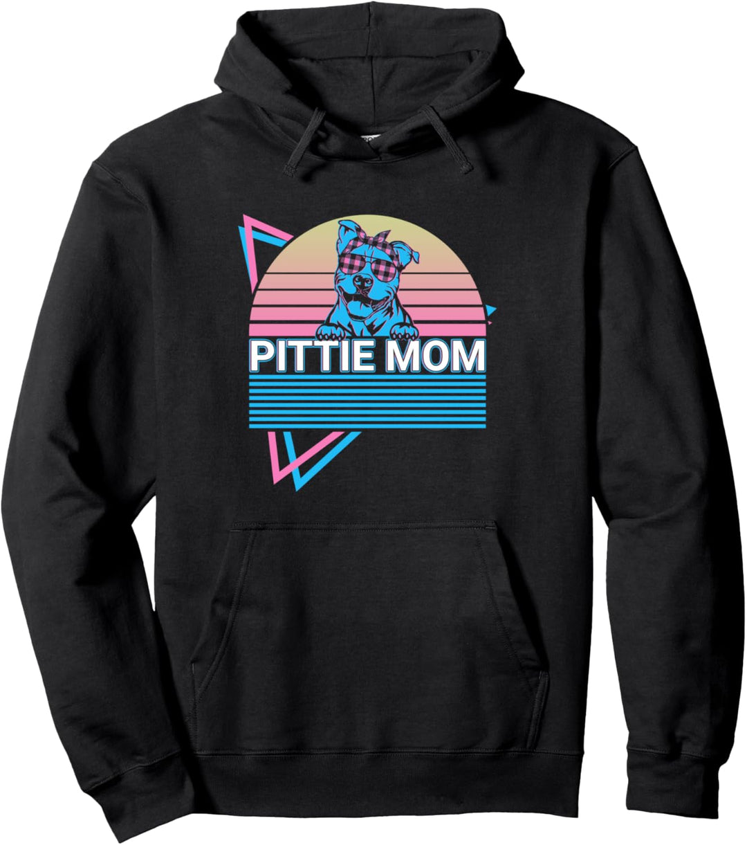 Pitbull Pitbull Mom Pittie Mom Retro Pittie Mom Pullover Hoodie