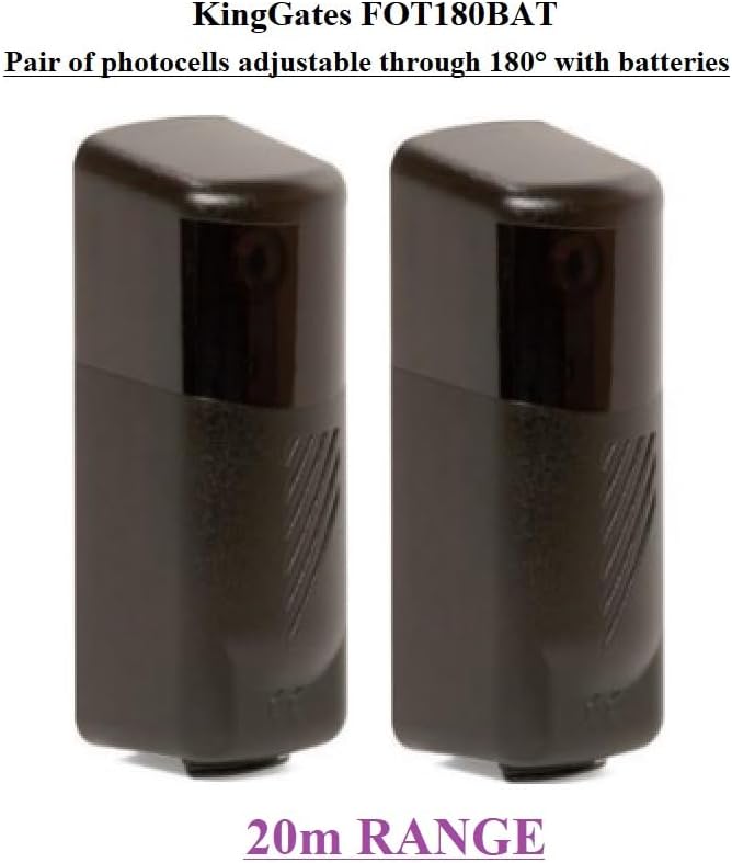 KINGGATES FOT180BAT Paar um 180° verstellbare Lichtschranken mit Batterien. Infrarot Lichtschranke d
