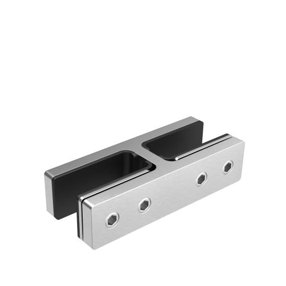 Glasklemme Edelstahl V4A geschliffen für 12-15mm Glas - Glashalter Glasgeländer Balkon