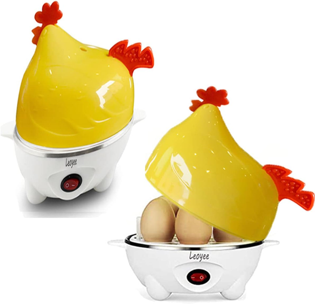 Leoyee Eierkocher，Nettes kleines Huhn Elektrischer Eierkocher Egg Cooker für 1-7 Eierkapazität Frühs