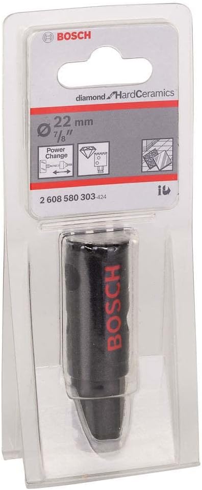 Bosch Professional 1x Diamant-Lochsäge Diamond for Hard Ceramics (für Fliesen, Stein, Ø 22 mm, Zubeh