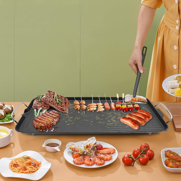 Elektrischer Tischgrill, Balkongrill Elektro, Grill Elektro Utomhus, 1500W Plancha Teppanyaki Grillp