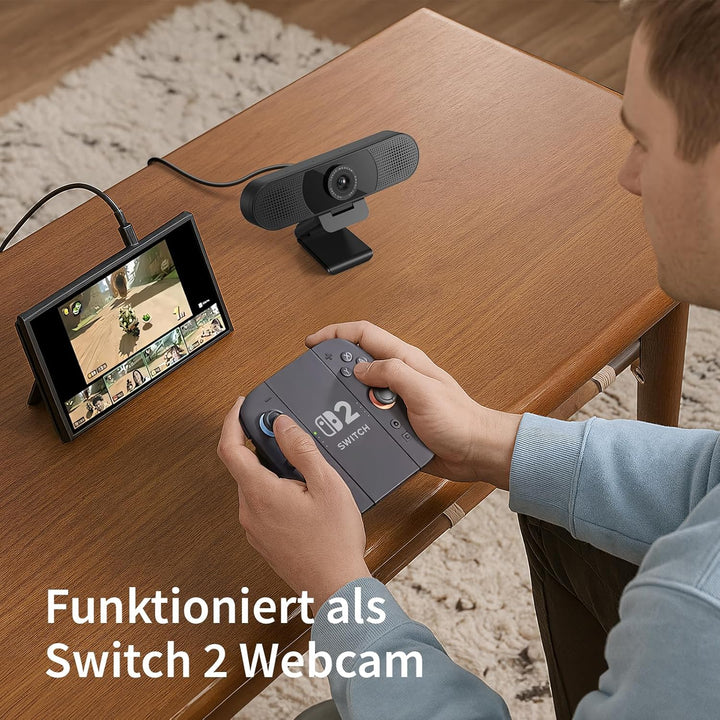 EMEET Full HD Webcam - C960 1080P Webcam mit Objektivabdeckung & Dual Mikrofon, 90 ° Streaming Kamer