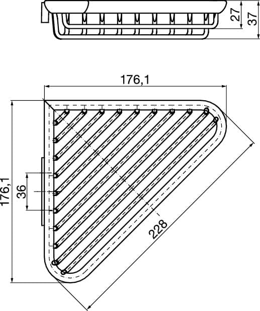 Emco SYSTEM2 Duschkorb eckig zum Schrauben, hochwertige Duschablage aus Metall und Kunststoff, Dusch
