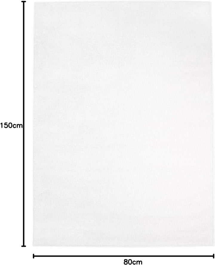 carpet city Teppich-Läufer Einfarbig Uni Flachfor Soft & Shiny in Weiss für Wohnzimmer; Grösse: 80x1