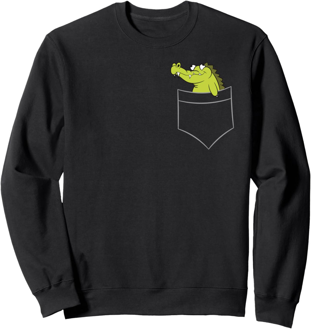 Krokodil - In Brusttasche / Hemdtasche Sweatshirt