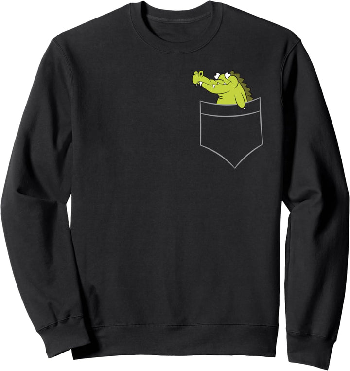 Krokodil - In Brusttasche / Hemdtasche Sweatshirt