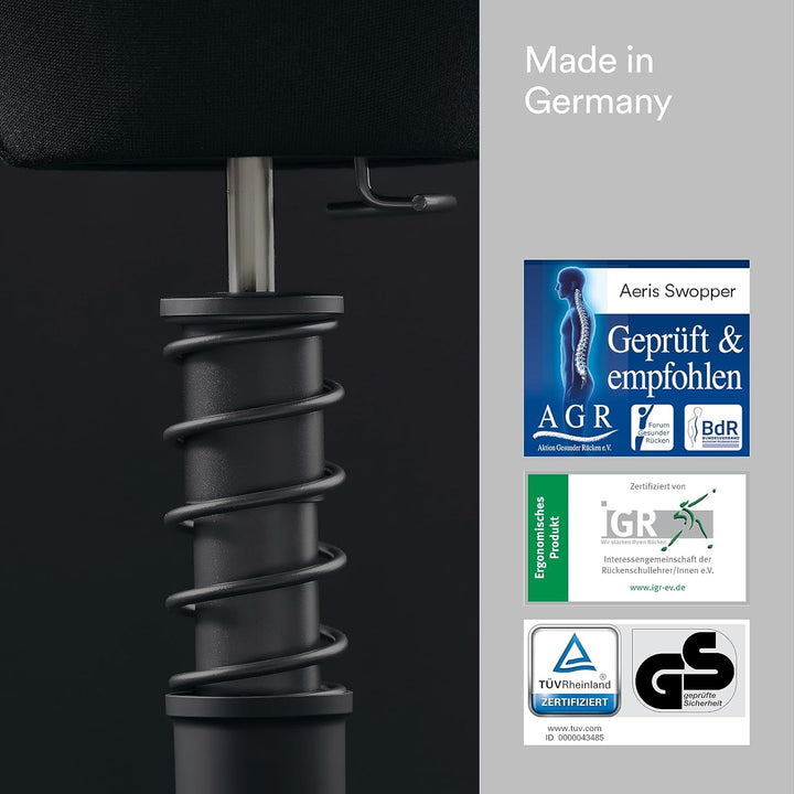 aeris Swopper – Ergonomischer Hocker – Bürohocker höhenverstellbar – Vielseitiger Schreibtischstuhl