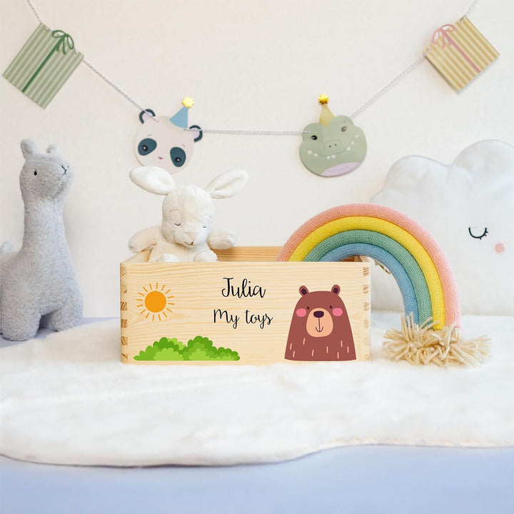 Creative Deco Personalisierte Geschenke Baby Holzkiste Spielzeugkiste mit | Wunschnamen | Spielzeug