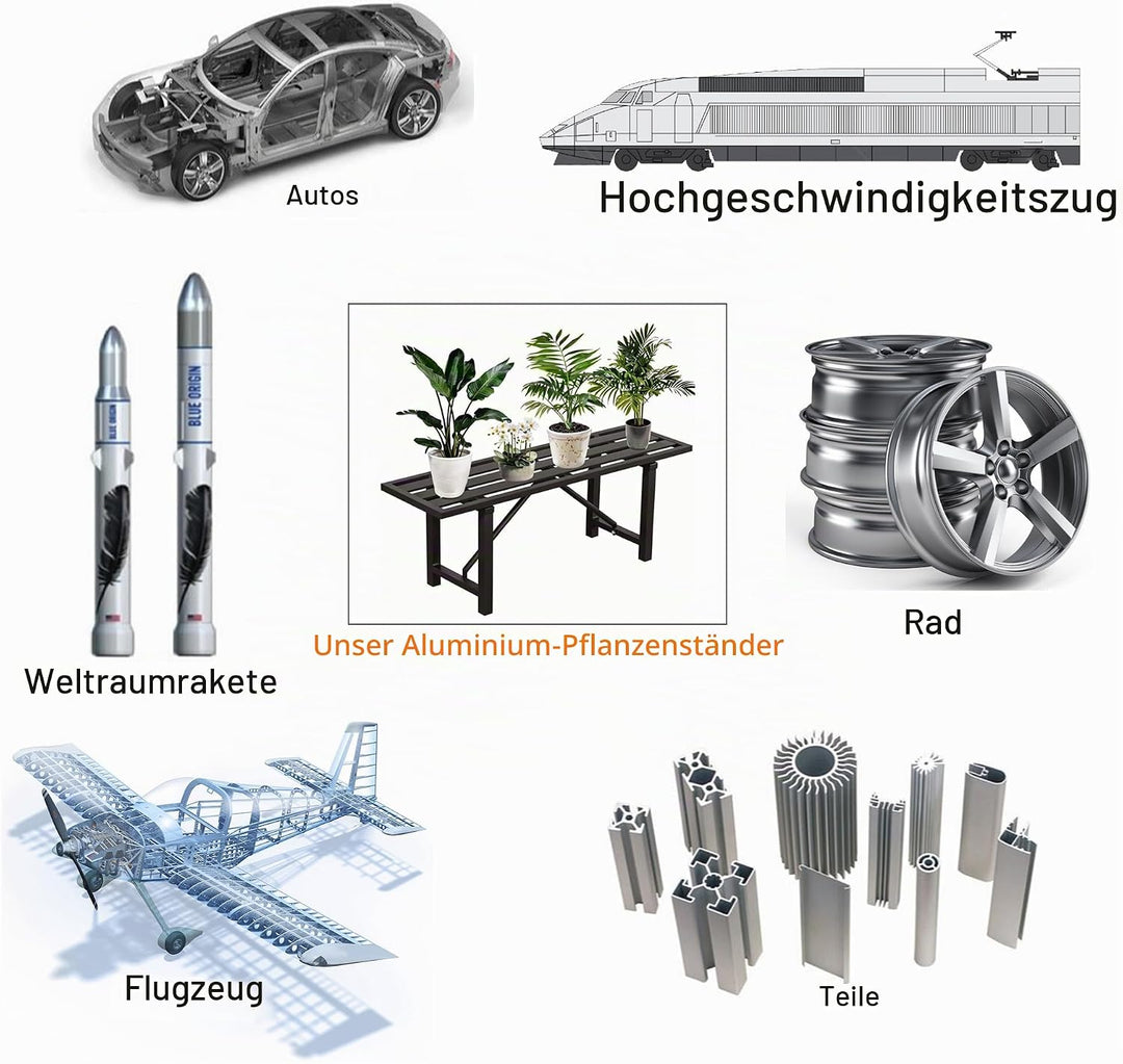 Pflanzenständer Blumenständer Draussen&amp; Innen Aluminium, Blumenbank Pflanzen Blumenregal für Garten,