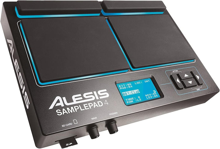Alesis Sample Pad 4 Percussion und SD Cards Player mit 4 Pads + Alesis Module Mount EPercussion Mont