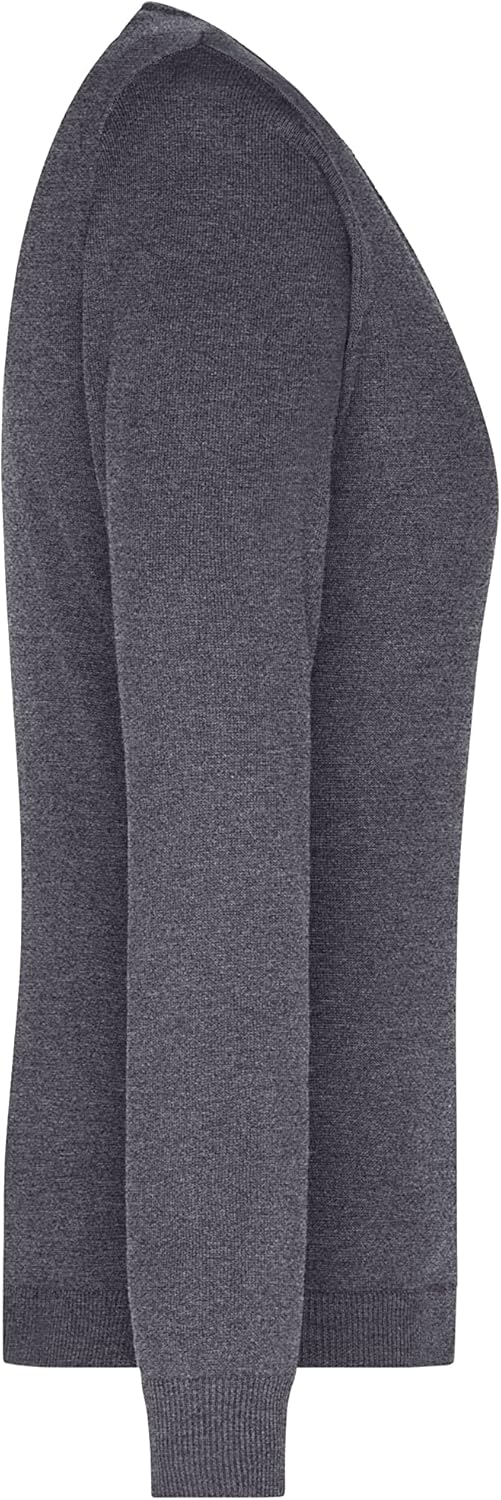James & Nicholson Damen V-Pullover - Leichter Strickpullover in hochwertiger Ausführung XS Anthracit