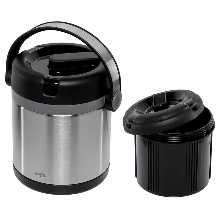 EMSA 509244 MOBILITY Isolier-Speisegefäss 1,2 L Edelstahl Schwarz - 100 % dicht - warme Mahlzeit - h