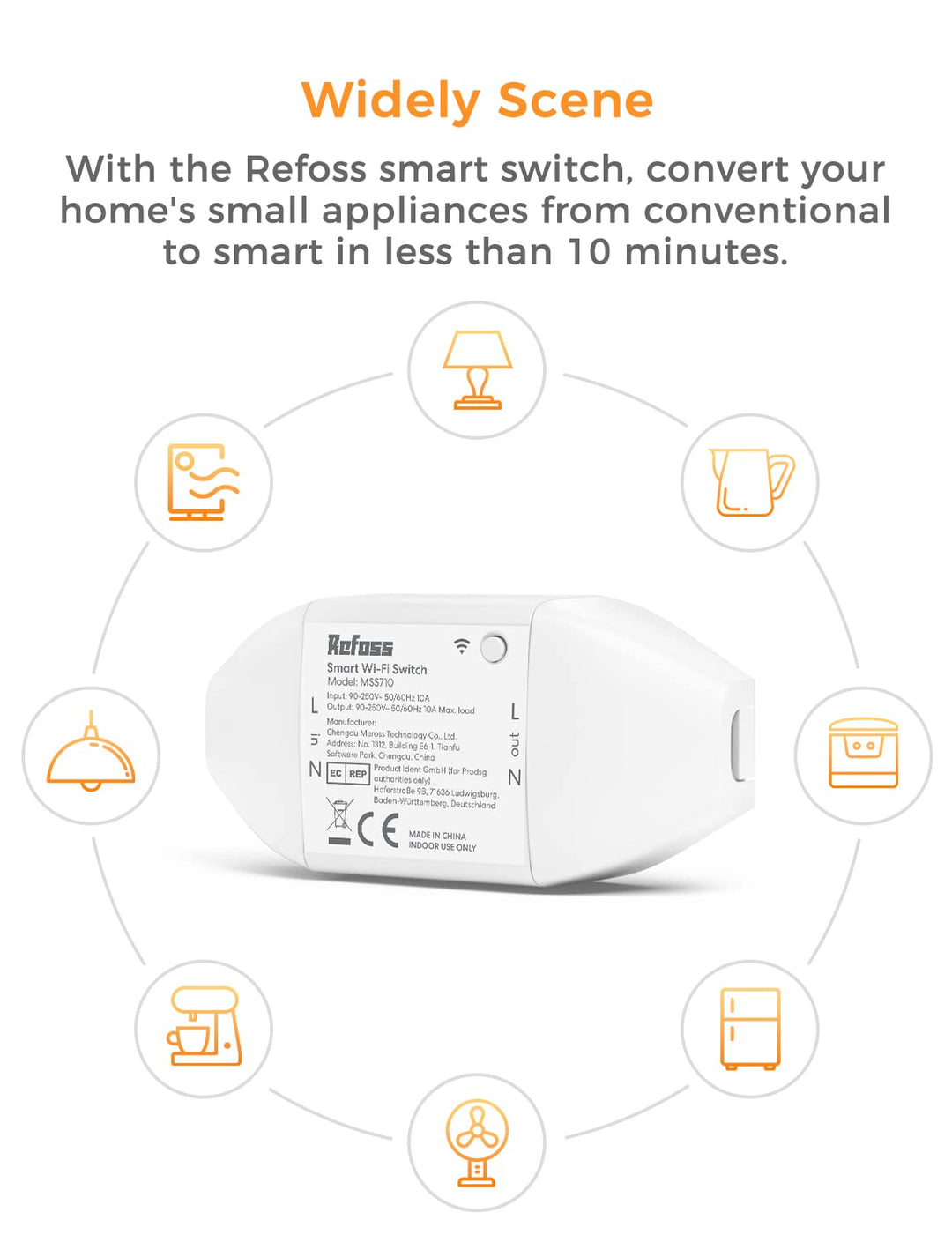 Refoss WLAN Schalter funktioniert mit Apple HomeKit, Universal Smart Schalter für Siri, Alexa, Googl
