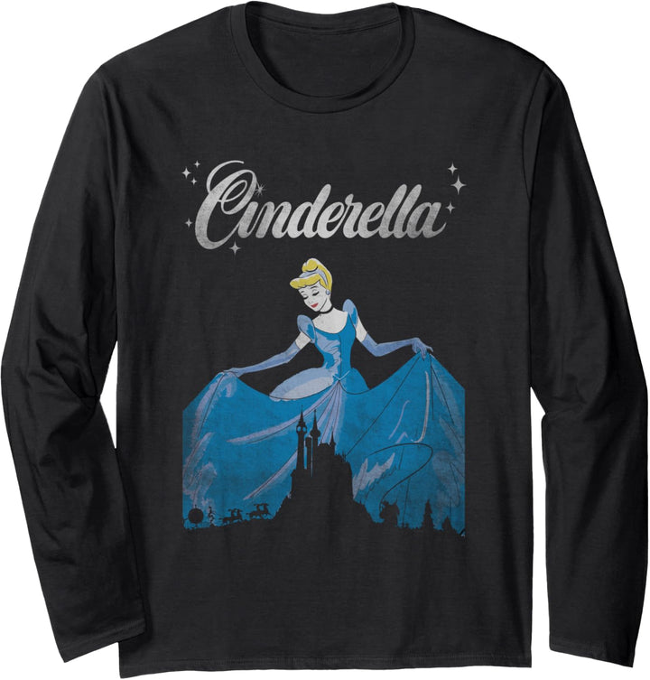 Disney Cinderella Vintage Castle Silhouette Langarmshirt