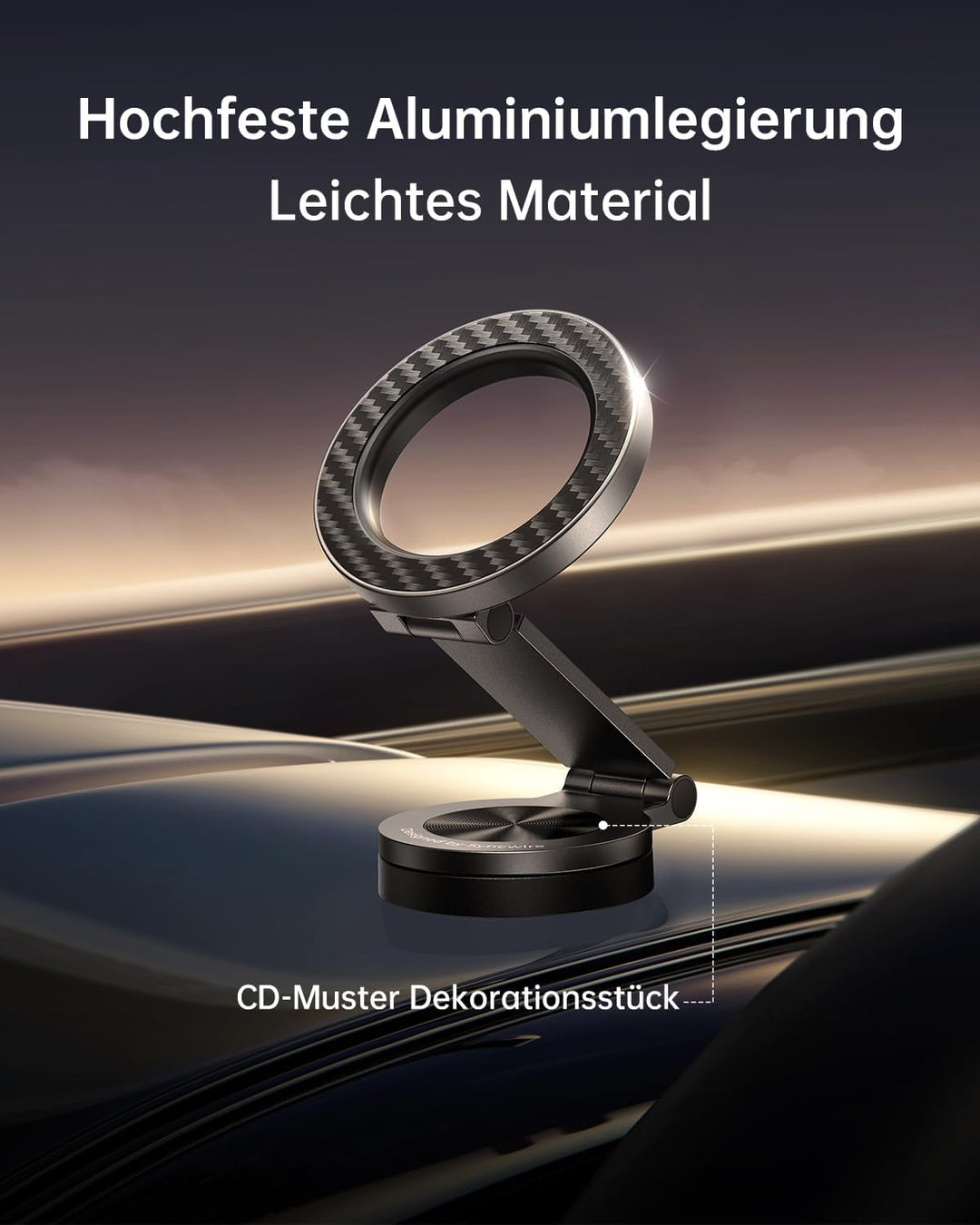 SYNCWIRE Handyhalterung Auto für MagSafe, [360°-Drehung&Faltbar] Magnetischer Telefonhalter das Auto