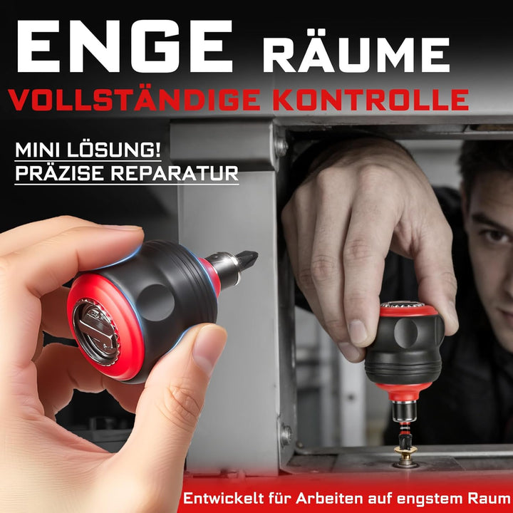 GEINXURN 35tlg. Stubby Ratschen-Schraubendreher-Set, 2-in-1 Stummelschrauber, Magnet Sechskant Steck