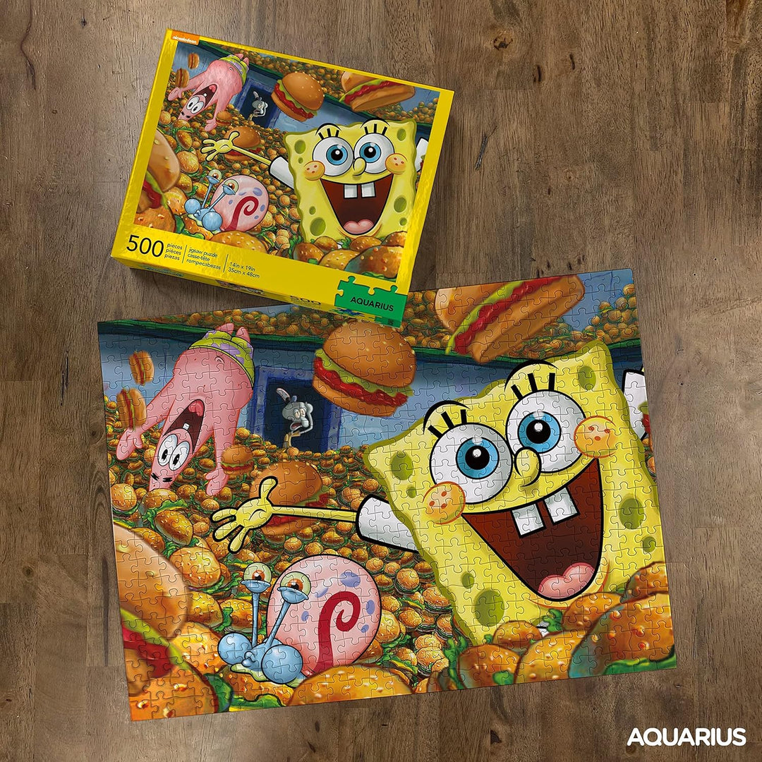 AQUARIUS - Sponge Bob Square Pants Spongebob Squarepants Schwamm-Puzzle, 62127, Mehrfarbig, 20,3 cm