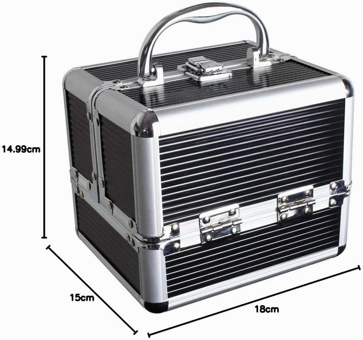 iGadgitz Home Mini Klein Aluminium Kosmetikkoffer, Schminkkoffer, Beautycase, Makeupbox - 4X ausklap