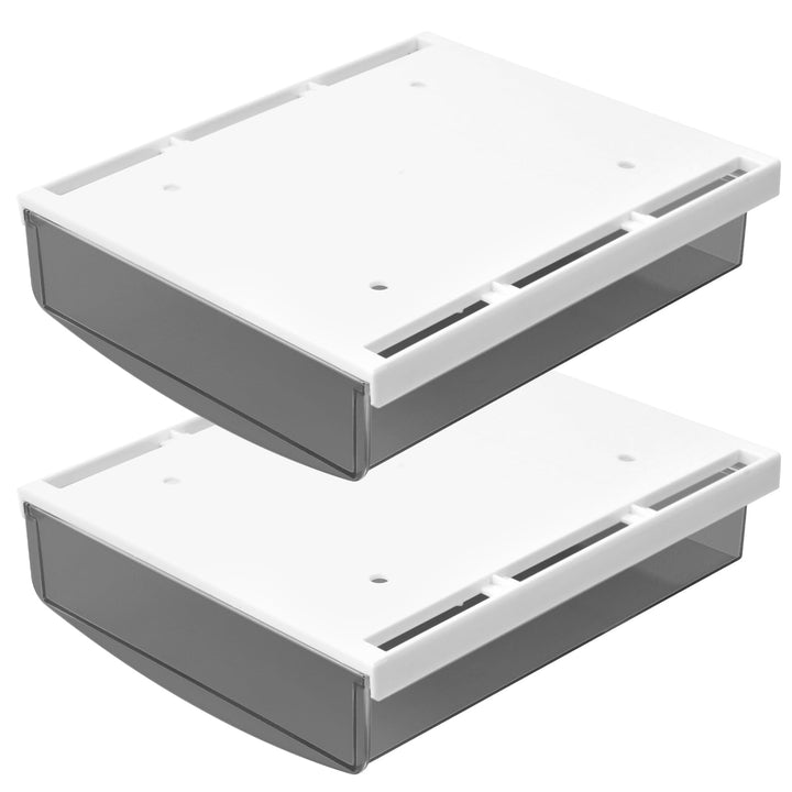 2 Stück Schublade Unter Schreibtisch, 21x18x5,4cm Selbstklebende Schublade, Unter Schreibtisch Aufbe
