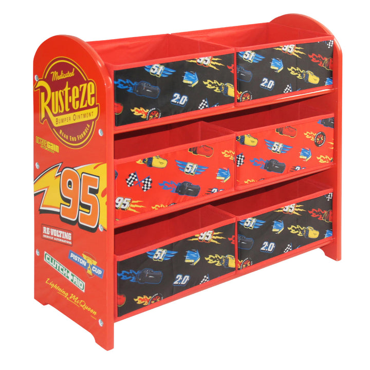 Disney Lightning McQueen Cars Aufbewahrungseinheit mit 6 Aufbewahrungsboxen für Kinder, Mehrfarbig L