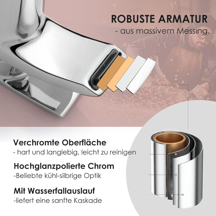 Waschtischarmatur Wasserhahn Bad Waschbeckenarmatur Einhebelmischer Waschtischbatterie Badarmatur Ar