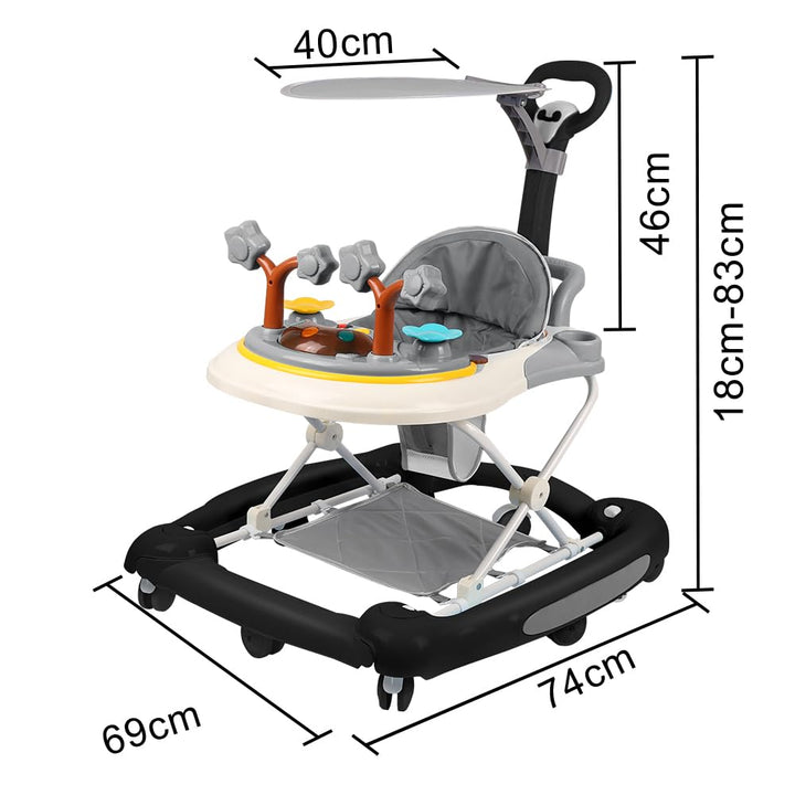Lauflernhilfe für Babys, mit Spielset und Bodenmatte, robust, faltbar, mit 5 verstellbaren Positione