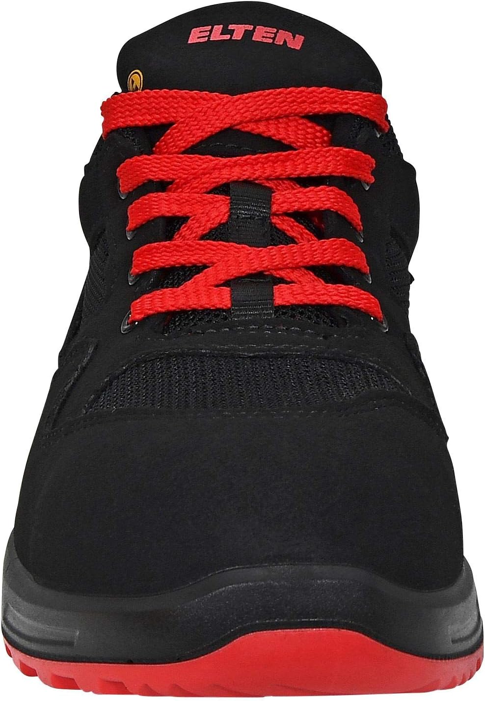 Sicherheitsschuhe ELTEN LAKERS XXT Low ESD S1P, Damen, Herren, sportlich, leicht, schwarz/rot 43 EU,