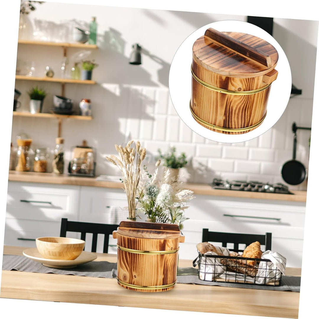Holz-reiseimer mit Deckel Sushi-reisbehälter aus Hochwertigem Holz Mischwanne für Gekochten Reis Sus