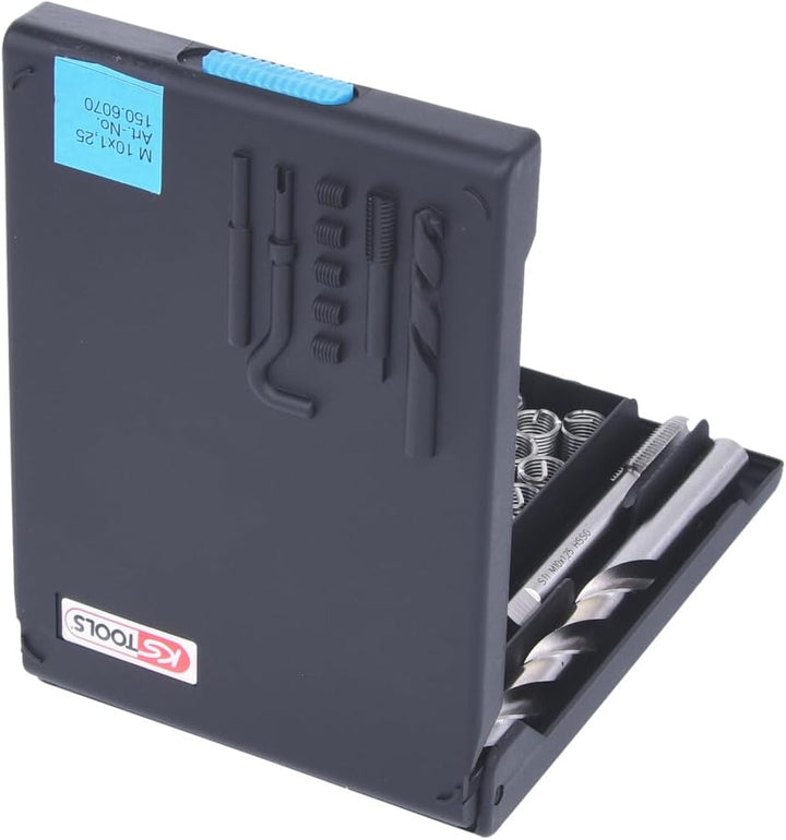 KS Tools 150.6070 Nirostahl Gewinde-Reparatur-Satz M10x1,25x13,8mm, 19-tlg.