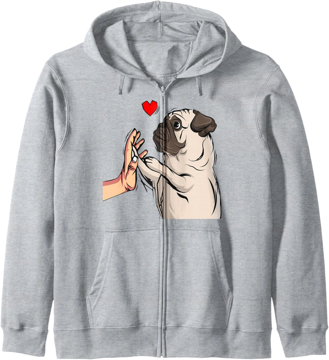 Mops Liebe Hundehalter Frauchen lustige Geschenkidee Kapuzenjacke