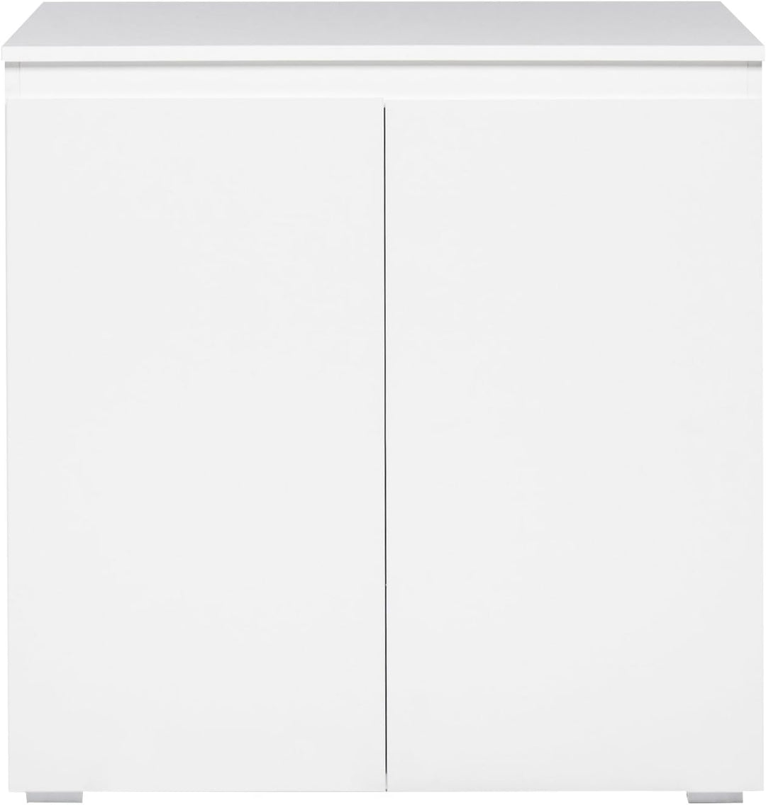 Kommode (B/H/T: 80 x 80 x 40 cm) griffloses Design, weiss matt