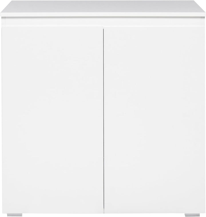 Kommode (B/H/T: 80 x 80 x 40 cm) griffloses Design, weiss matt