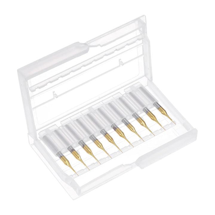QUARKZMAN 10 Stück Hartmetallfräser 0.3mm Schaft, 6-Flöten CNC Fräser 4-NutenTitanbeschichtung für E