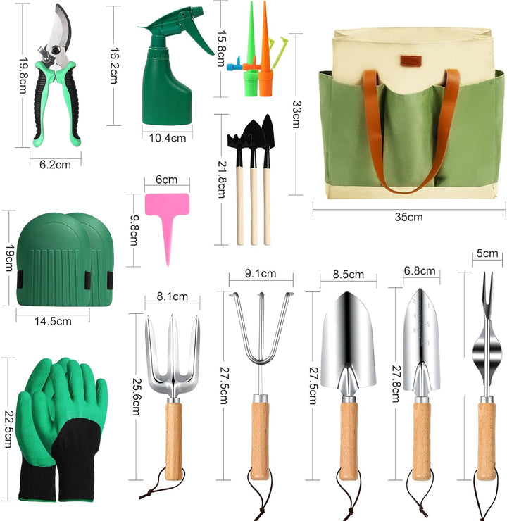 Gartenwerkzeug Set, 12 Stück Garten Hand Werkzeuge, 8 in 1 Gartenarbeit Set mit dauerhafter Aufbewah