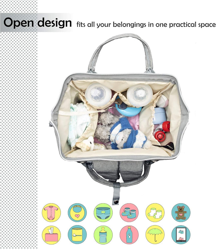 NEVEQ Baby Wickelrucksack, Babytasche für Reise, Wickeltasche Grosse Kapazität, Multifach Reise Ruck
