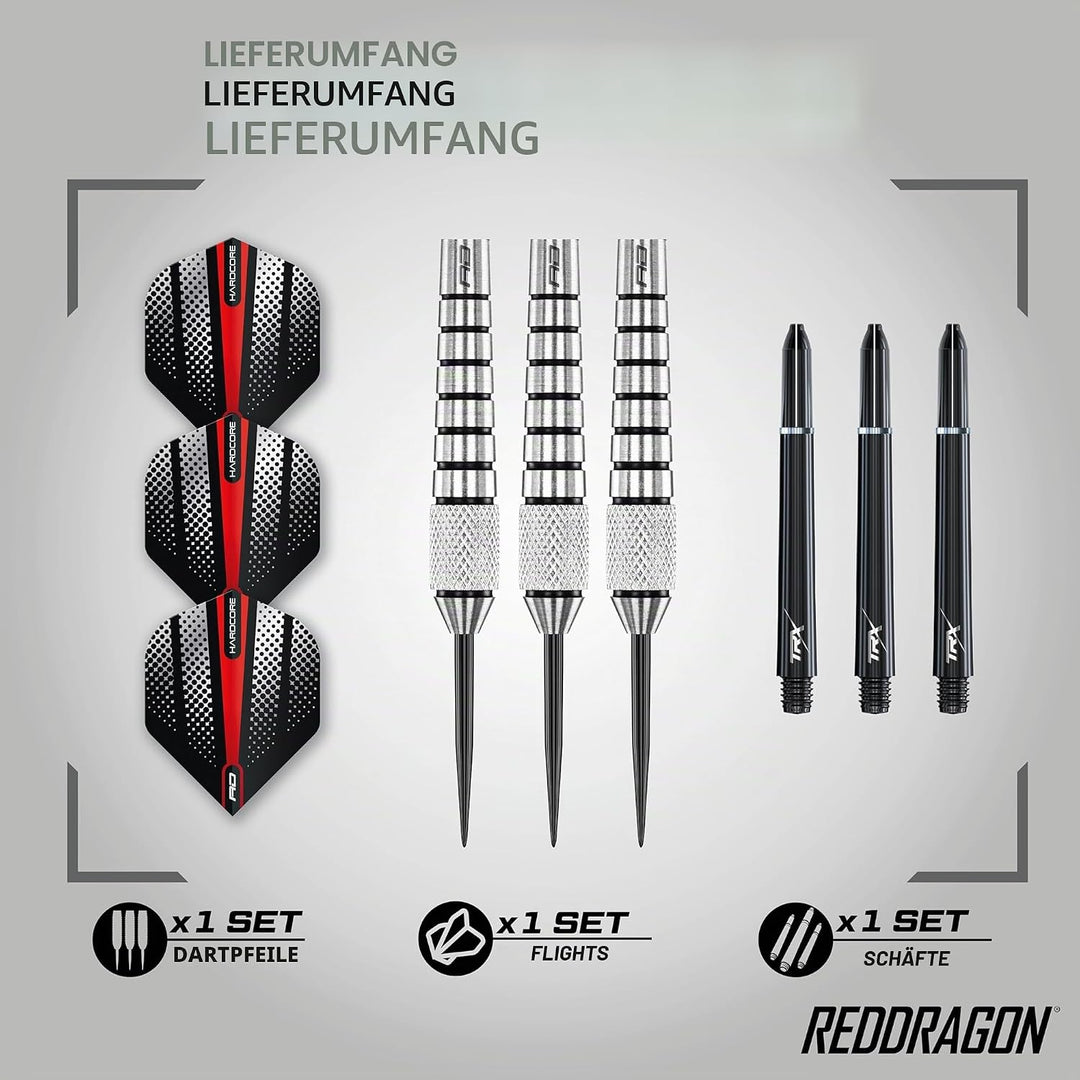 RED DRAGON Sidewinders 25g, 27g or 30g Flightmaster Tungsten Darts Set mit Flights und Schäfte 30.0