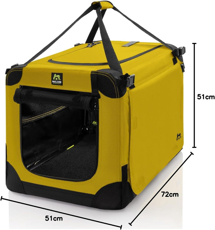 Maelson Soft Kennel Safran Gelb, 72 cm - Faltbare Hunde-Transportbox L 72 x B 51 x H 51 cm Safran Ge
