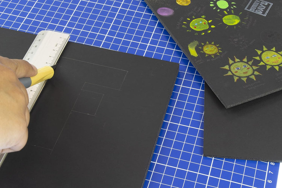Kangaro Schaumstoffplatte Schwarz 50x70cm - 3mm - 15er Pack - DIY für Handwerk, Präsentation, Modell